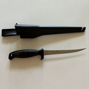 Rapala Deluxe Falcon Fillet Knife BP134SH Black Stainless 6” fillet blade.